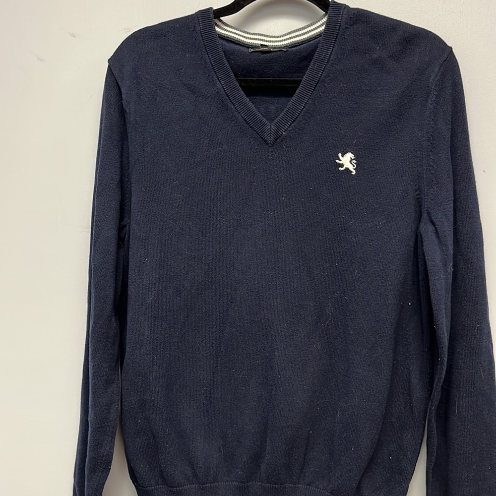 Navy blue mens Express sweater.